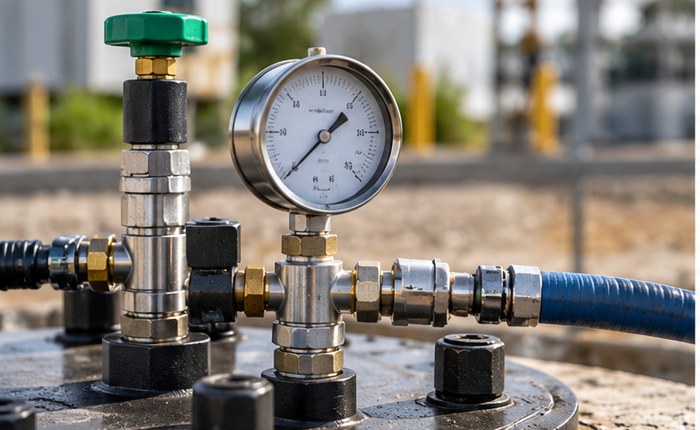 Pressure gauge and test connections